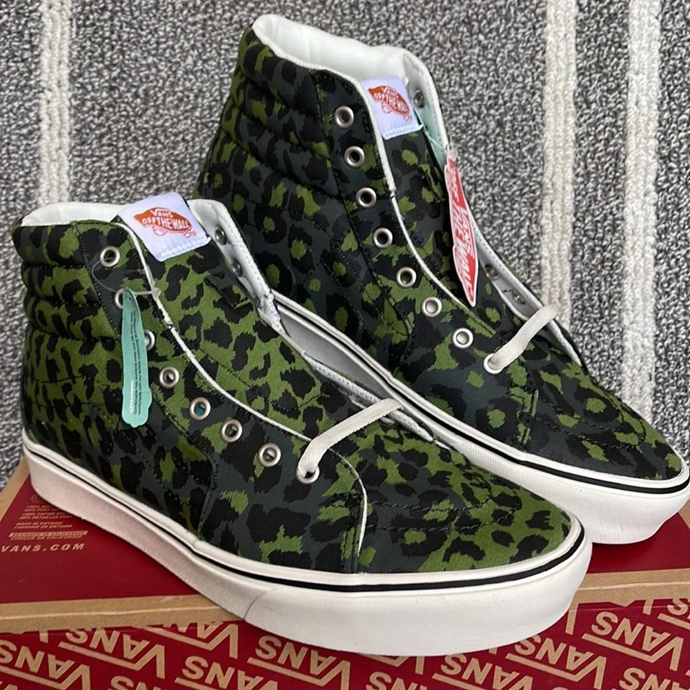 Vans Comfycush Sk8-Hi Leopard Cactus / Scarab MENS - Picture 5 of 16